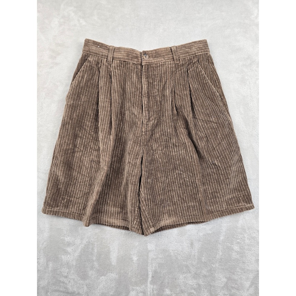 Vintage Northern Reflections Corduroy Shorts Womens Juniors 11/12 Brown Pleated